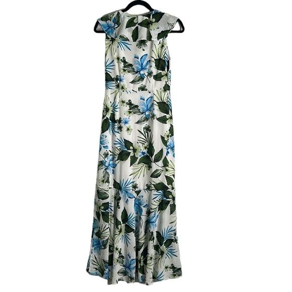 Banana Republic white green and blue raffle high low maxi dress size 2new - Picture 4 of 12